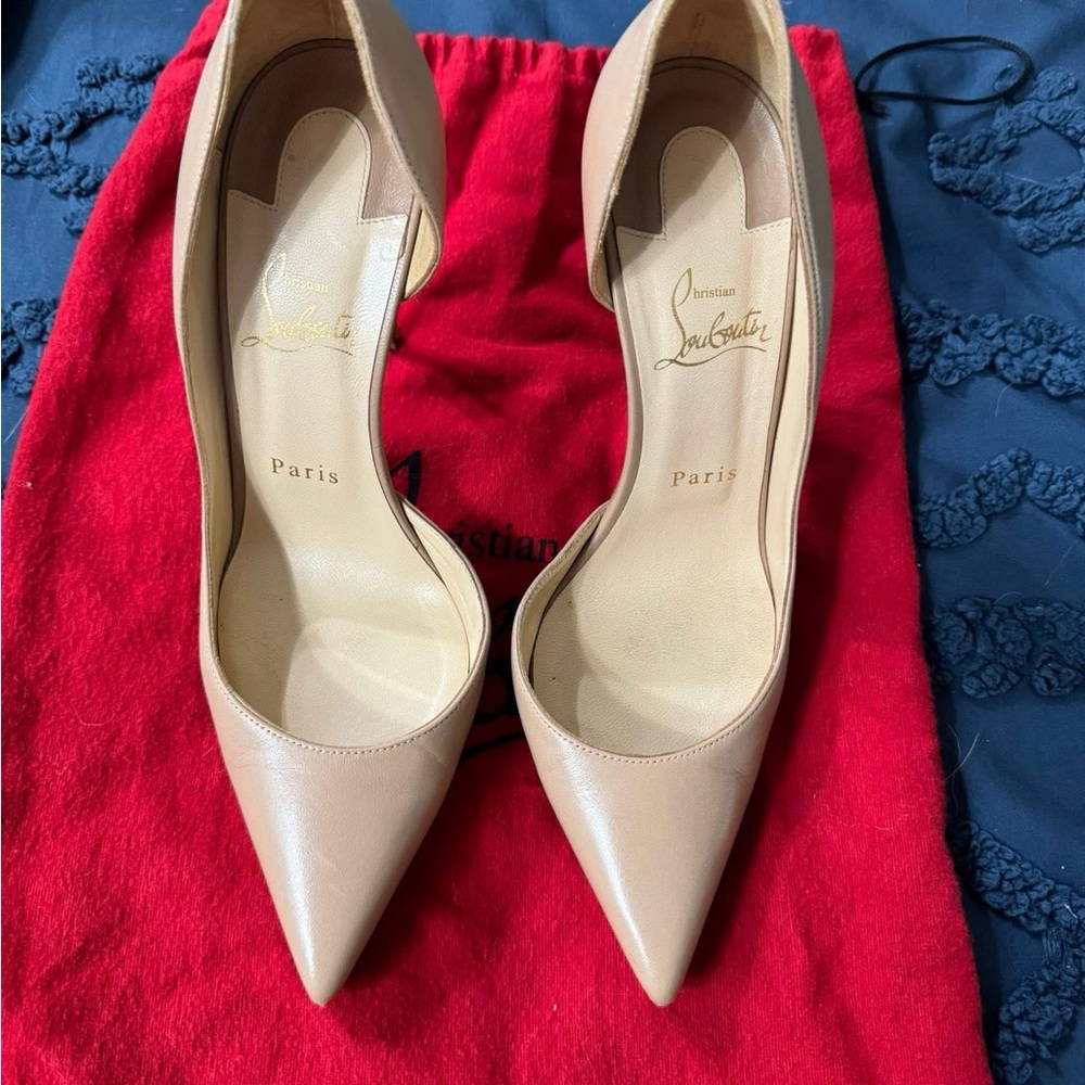 Christian Louboutin Nude Pointed Toe Heels
